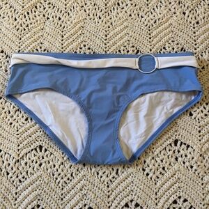 Gap Body Bikini Bottom Blue White Faux Belt Hoop Women's Size M NWT